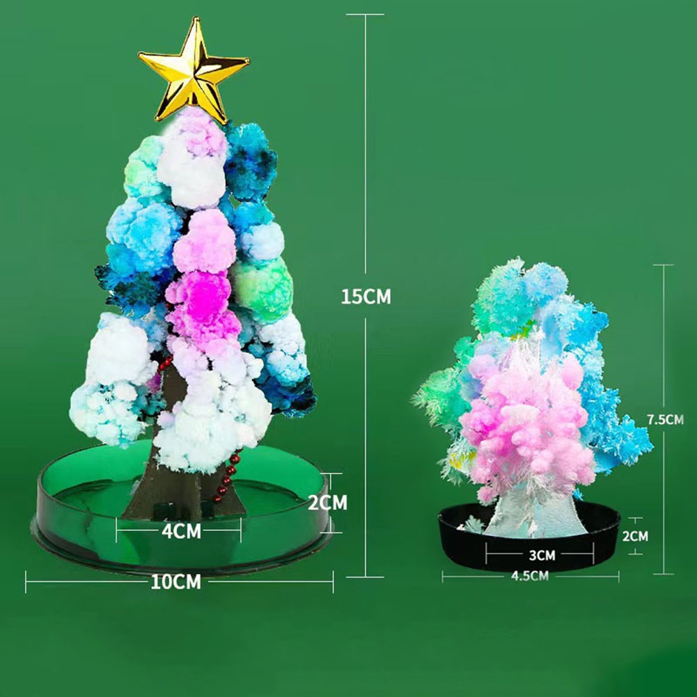 Crystal Growing Kit,3Pcs Magic Growing Christmas Tree and Regular Style Crystal Growing Tree