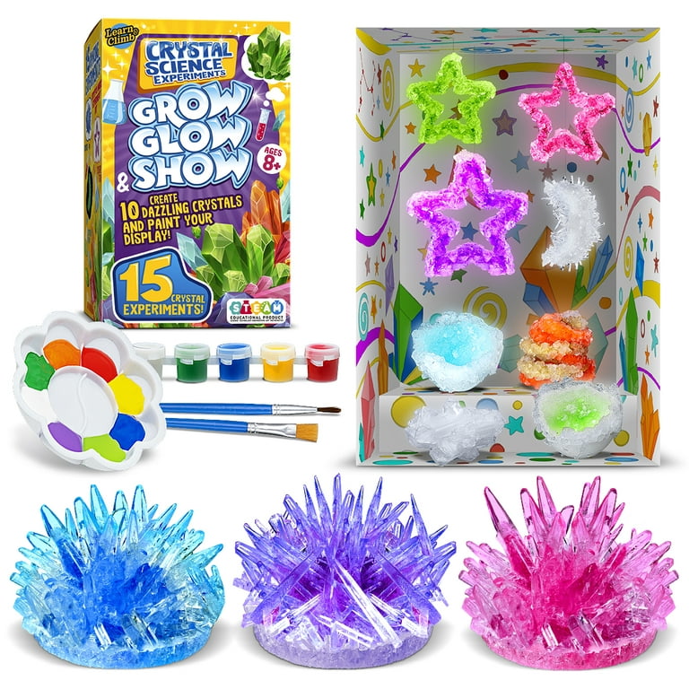 XX Crystal Growing Kit for Kids Grow 6 Color Crystals Grow Crystal Science  Experiments Crystal Science Kits Grow Your Own Crystals STEM Projects for  Boys & Girls Crystal Growing for Age 7-12