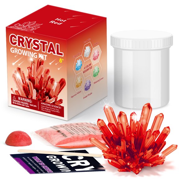 Piano Potato Red Crystal Growing Kit for Kids, DIY Crystal Science Experiment Set,STEM Science Experiment Kit to Grow Your Own Ruby-Like Crystals, Educational Toy Gift for Boys & Girls Ages 6+