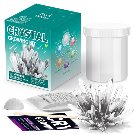 Piano Potato Crystal Growing Kit for Kids, White DIY Crystal Science Experiment Set, Grow Your Own Crystals, STEM Educational Chemistry Kit for Boys & Girls Ages 6-12, Fun Science Lab Gift for Kids