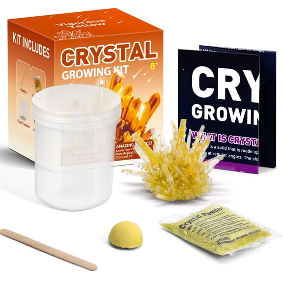 Piano Potato Crystal Growing Kit for Kids, Yellow DIY Crystal Science Experiment Set, Grow Your Own Crystals, STEM Educational Chemistry Kit for Boys & Girls Ages 6-12, Fun Science Lab Gift for Kids