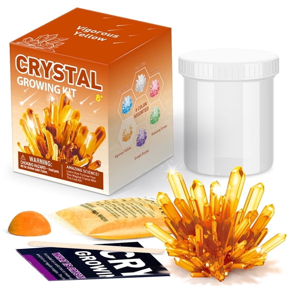 Piano Potato Crystal Growing Kit for Kids, Yellow DIY Crystal Science Experiment Set, Grow Your Own Crystals, STEM Educational Chemistry Kit for Boys & Girls Ages 6-12, Fun Science Lab Gift for Kids