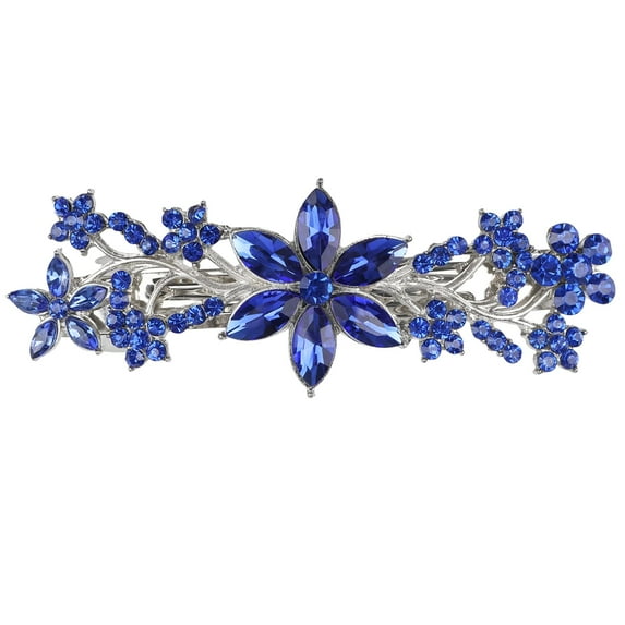 Crystal Hair Barrettes, Rhinestone Flower Hairpins Hair Clips, Sparkly Austrian Hairgrip Hair Headwear Accessories for Women Girls (Red)