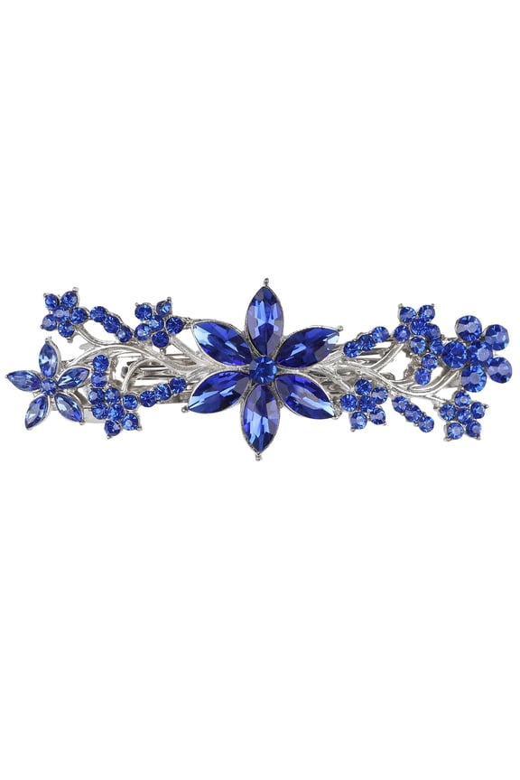 Crystal Hair Barrettes, Rhinestone Flower Hairpins Hair Clips, Sparkly Austrian Hairgrip Hair Headwear Accessories for Women Girls (Red)