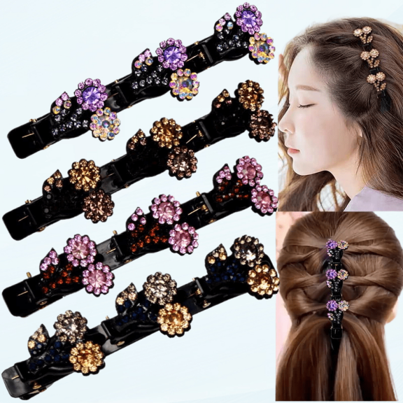 Crystal Hair Clip for Styling Sectioning, Sparkling Rhinestones Hair Barrettes for Women Thick/Thin Hair, Small Gem Stone Hair Accessories for Girls E