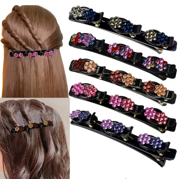Crystal Hair Clip for Styling Sectioning, Sparkling Rhinestones Hair Barrettes for Women Thick/Thin Hair, Small Gem Stone Hair Accessories for Girls H