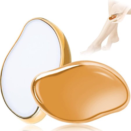 Crystal Hair Eraser Magic Hair Removal Painless Soft Smooth Silky Skin Crystal Hair Remover for Men&Women Arms, Legs, Back and Body, Hairo Razorless Shave Quick & Easy Exfoliation(Gold)