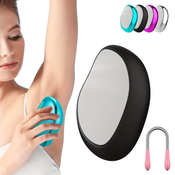 Crystal Hair Removal Tool – Reusable Physical Nano Glass Hair Remover for Women and Men – Painless Exfoliation Epilator for Arms, Legs, Back & Bikini – Portable Body Depilation Device