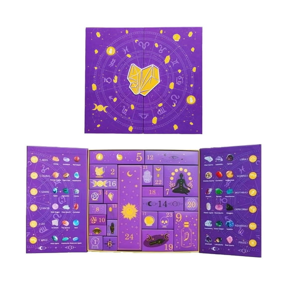 Halloween Countdown 2025 Reikicrystal Stones Christmas Advent Calendar 2024 Rock Positive Energy Gem Kit Gemstone Adult