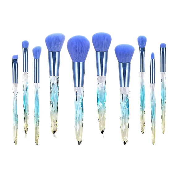 Crystal Handle Makeup Brushes Set, Skin-Friendly Dense Bristles, Gradient Crystal Handles for Professional Use, 10PCS, Non-Shedding Non-Fade, Easy Blend for Beginners & Artists,