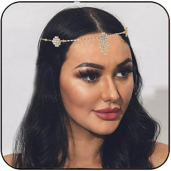 Crystal Headchain Head Jewelry Silver Tassel Hair Chain Bohemia Goddess Bridal Hair Jewelry Wedding Hair Accessories for Women