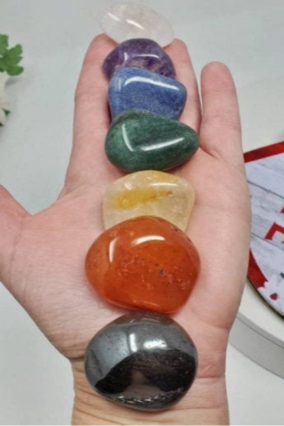 Crystal Healing Chakra Crystal Large Stones set, 7 Chakras Large Crystals