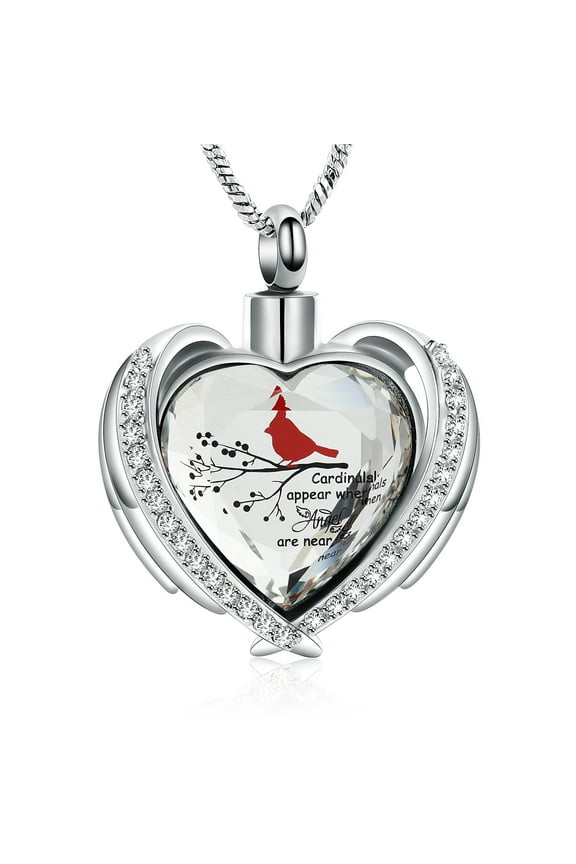 Crystal Heart Cremation Jewelry for Ashes Holder Urn Necklace for Ashes of Loved One - Redemptorist