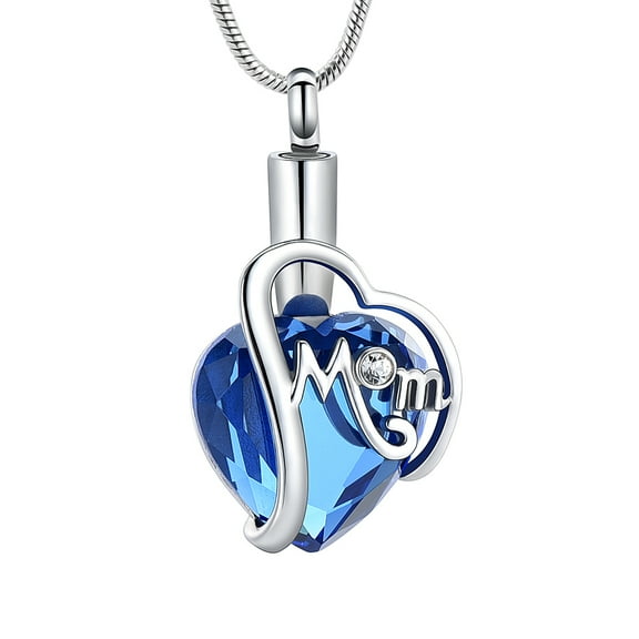 Crystal Heart Cremation Jewelry for Ashes Pendants for Mom Memorial Jewelry Urn Neckless Lockets for Human Ashes Holder