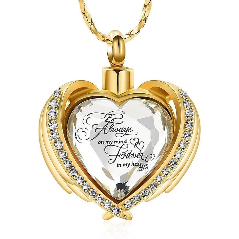 XIUDA Heart Ashes Necklace – Sunflower Urn Memorial Jewelry For Cremation Ashes, 316L Stainless Steel