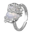 thumbnail image 1 of Crystal Heart Finger Ring Dainty Adjustable Statement Rings Minimalist Jewelry, 1 of 11