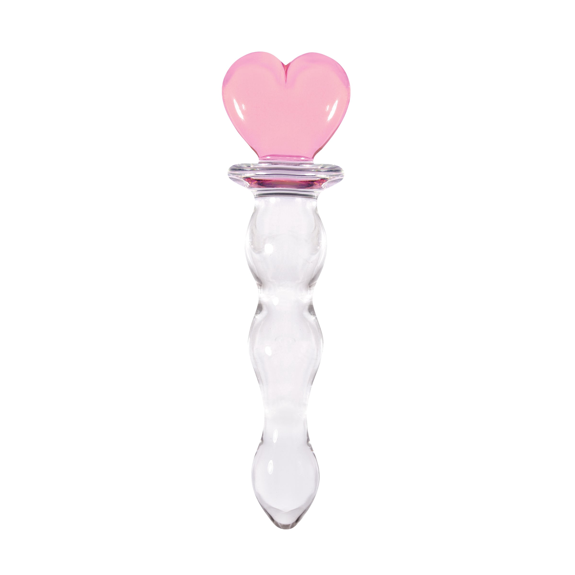 Crystal Heart Of 12" Glass Dildo, Pink