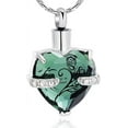 thumbnail image 1 of Crystal Heart Shape Cremation Jewelry Memorial Urn Necklace for Ashes, Stainless Steel Ash Holder Pendant Keepsake, 1 of 6
