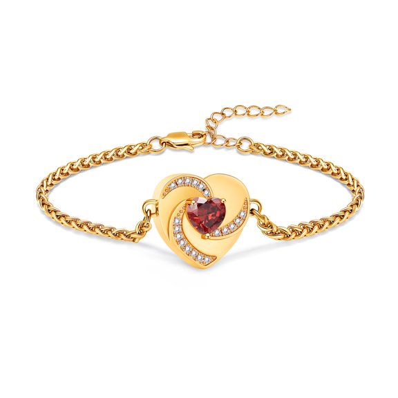 Crystal Heart Urn Cremation Jewelry Heart Urn Bracelet for Ashes for Women Cremation Link Memorial Ashes Bracelet