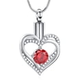 thumbnail image 1 of Crystal Heart Urn Necklace for Ashes - Memorial Cremation Jewelry for Ashes,Forever in My Heart Urn Locket for Ashes Stainless Steel Urns Pendant Keepsake Jewelry, 1 of 7