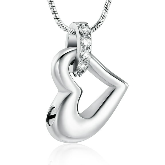 Crystal Heart Urn Necklace for Ashes - Memorial Cremation Jewelry for Ashes