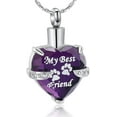 thumbnail image 1 of Crystal Heart Urn Necklace for Ashes Pet Paw Print Heart Cremation Jewelry - My Best Friend Pawprint Memorial Urn Necklace for Cat / Dog, 1 of 7