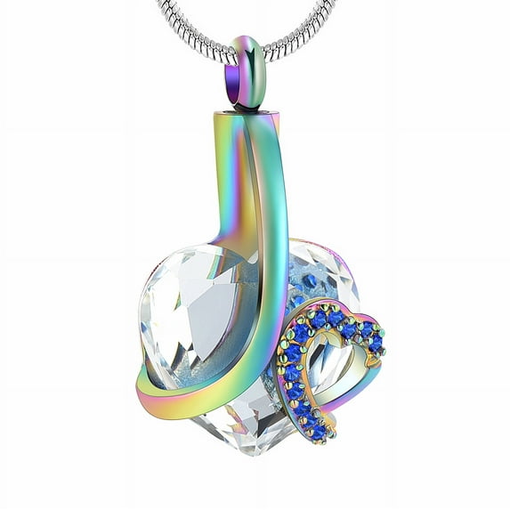 Crystal Heat Cremation Jewelry for Ashes Necklace for Ashes of Loved One
