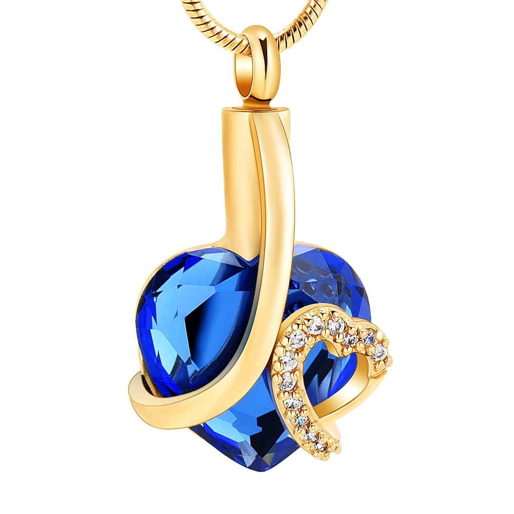 Crystal Heat Cremation Jewelry for Ashes Necklace for Ashes of Loved