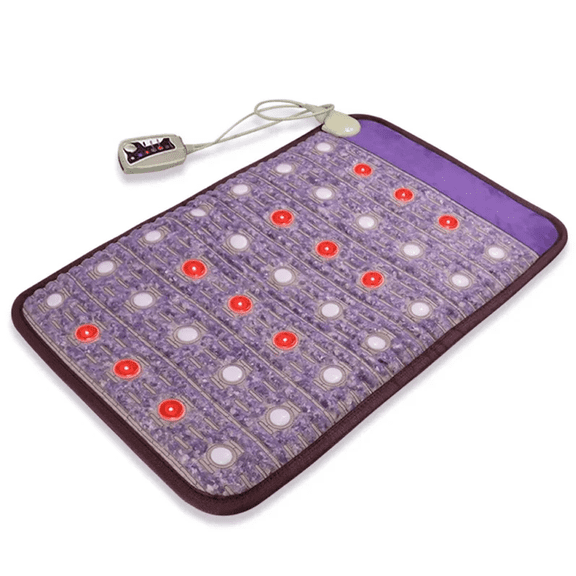 Crystal Heating Pad Mat Bio Amethyst Ceramic Tourmaline Far Infrared Small Travel Negative Ions 108-Day For Improve Your Sleep