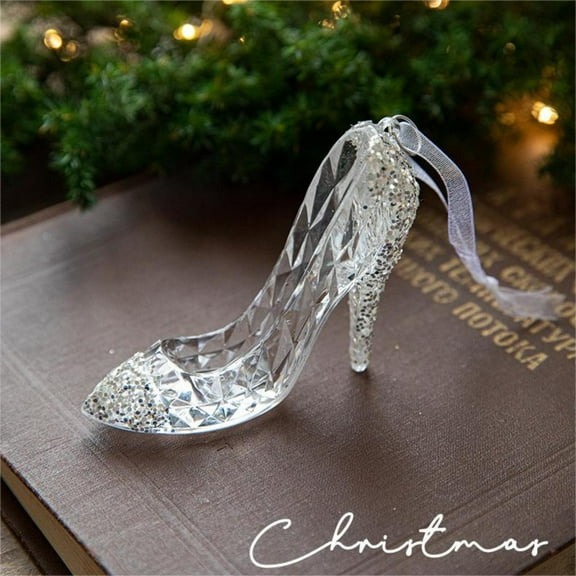 Taicans Crystal High Heel Christmas Tree Ornament - Sparkling Glass Cinderella Shoe Decoration for Holiday Tree,Wedding,Party,Gift Idea