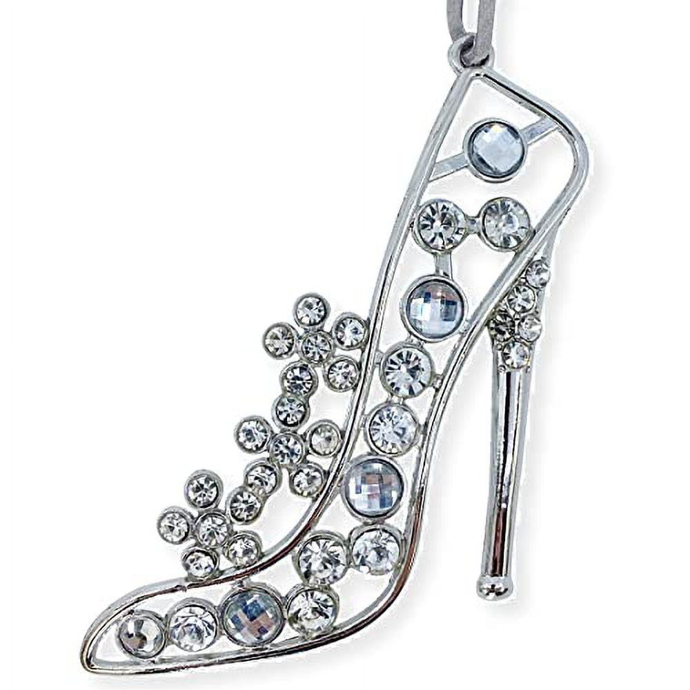 Crystal High Heel Shoe Ornament for Christmas Tree or Hanging Décor, 3.