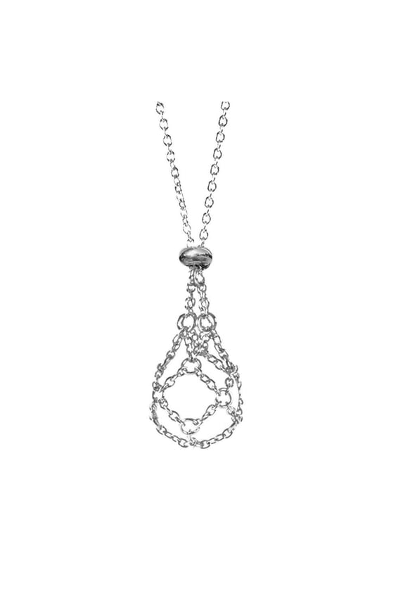Crystal Holder Cage Necklace Adjustable Crystal Net Metal Necklace Interchangeable Stone Collecting Holder Necklace for Women Men