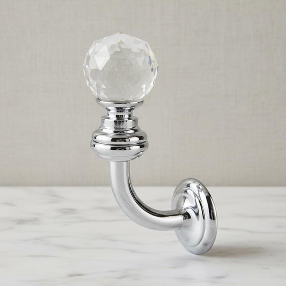 Crystal Hooks, Round Crystal Wall Coat Hat Hanger Holder, Wall Mounted Curtain Towel Hanger