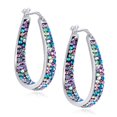 thumbnail image 1 of Crystal Hoop Earrings Fashion Inside Out Crystal Paved Oval Shape Hoop Earrings for Women, 1 of 5
