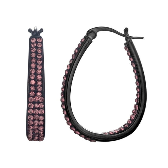 Crystal Hoop Earrings for Women Sparkling Crystal Oval Hoop Earrings Jewelry Gifts