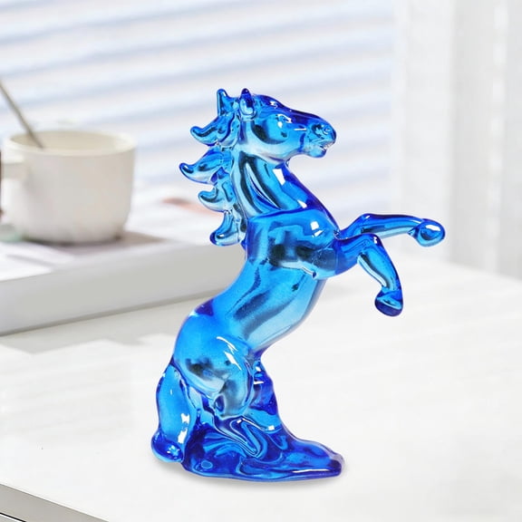 Crystal Horse Statue,Colorful Glazed Glass Carousel Decoration,Crystal Figurine Gift, Collectible Figurine,for Home Office Lucky Wealth,Chinese New Year Decor 4.29x2.91x1.57 in