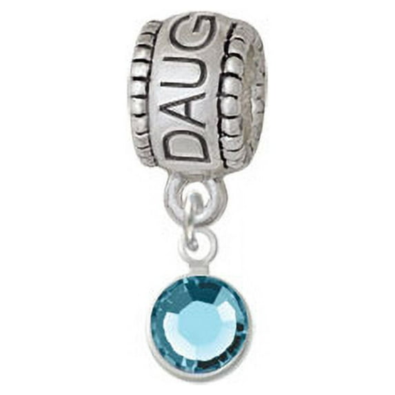 Crystal Hot Blue Channel Drop - Daughter Charm Bead