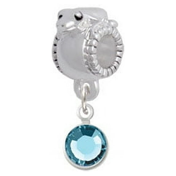 Crystal Hot Blue Channel Drop - Frog Charm Bead