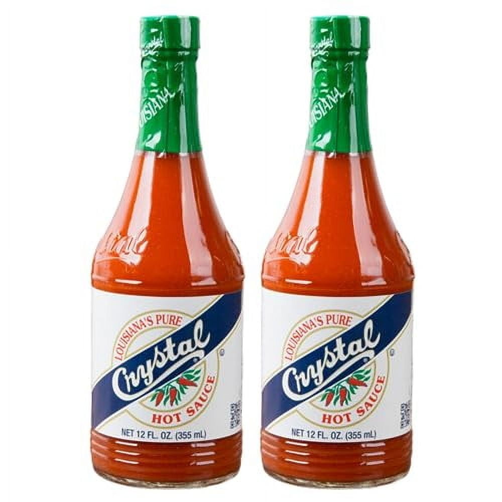 Crystal Hot Sauce 12oz (Pack of 2) - Louisiana's Pure Hot Sauce, Original Flavor - Low Fat - Low Sodium - Perfect for Spicing Up Sandwiches, Soups, Stews, Fries and More