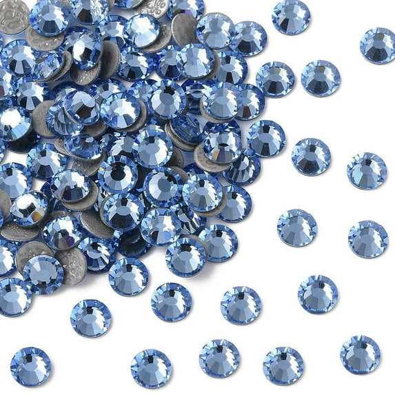 Crystal Hotfix Flatback Stones Czech Crystal Round(438 11 612 Chaton Rose VIVA 12 ®) 30020 Light Sapphire SS6(1.9~2.1mm)