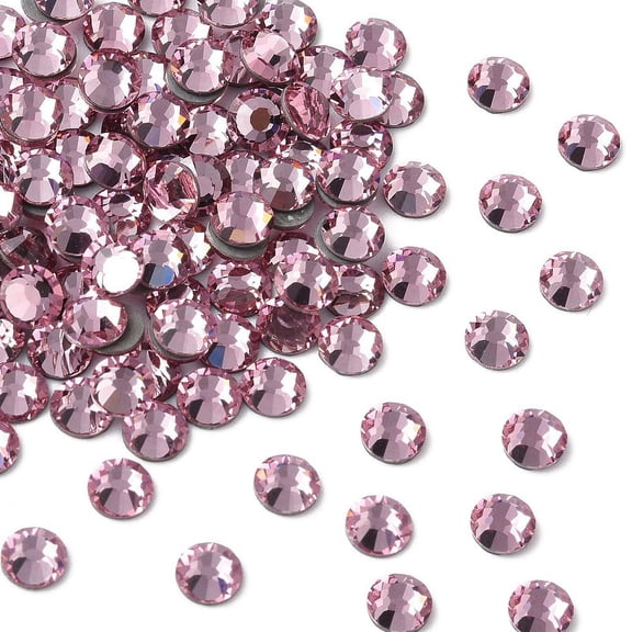 Crystal Hotfix Flatback Stones Czech Crystal Round(438 11 612 Chaton Rose VIVA 12 ) 70020 Light Rose SS16(3.8~4mm)