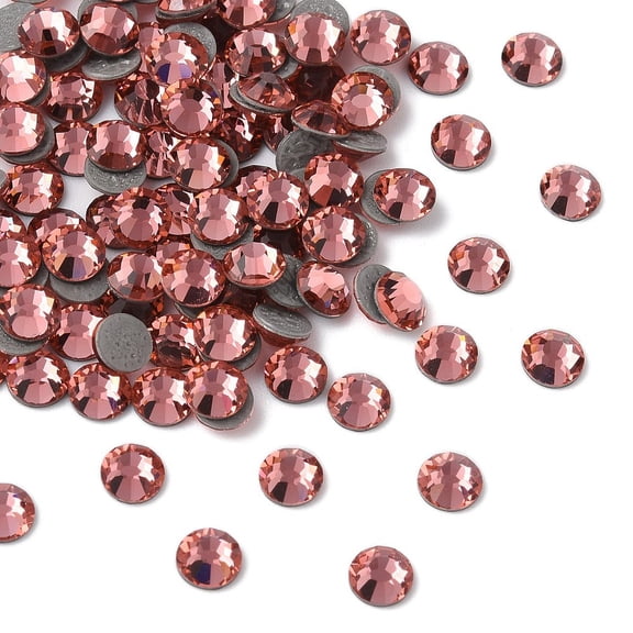 Crystal Hotfix Flatback Stones Czech Crystal Round(438 11 612 Chaton Rose VIVA 12 ) 70030 Rose Peach SS16(3.8~4mm)