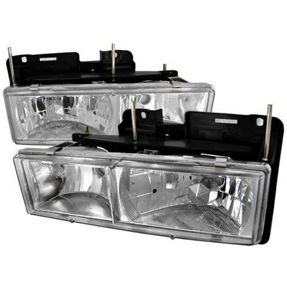 Crystal Housing Headlights for 88 to 98 Chevrolet C10, Chrome - 12 x 16 x 18 in.