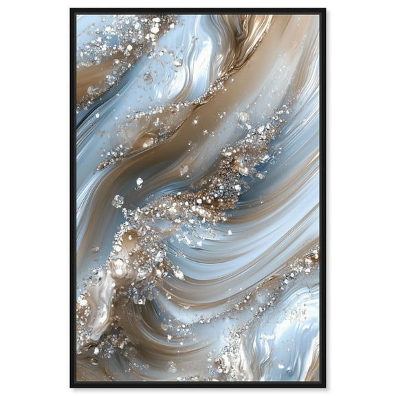 Crystal Ice Storm Canvas Elegant Abstracts by Art Remedy, Black Frame, 10 x 15