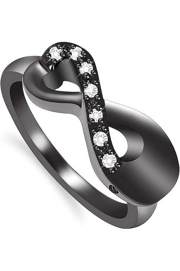 Crystal Infinity Cremation Jewelry Urn Ring for Ashes Cremation Ring for Human / Pet Keepsake Finger Ring Urn Locket Memorial Jewelry