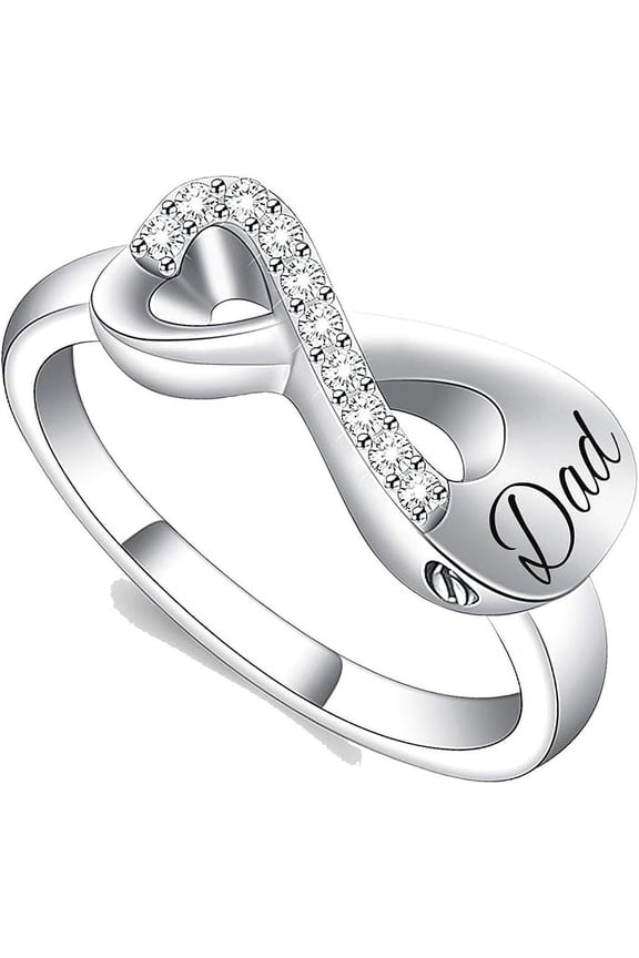 Crystal Infinity Cremation Jewelry Urn Ring for Ashes Cremation Ring for Human / Pet Keepsake Finger Ring Urn Locket Memorial Jewelry