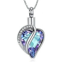 Crystal Infinity Love Heart Urn Pendant Memory Necklace for Cremation Ashes Keepsake Memorial Jewelry