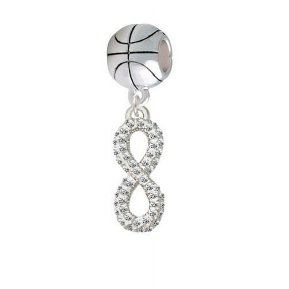 Crystal Infinity Sign - Basketball Charm Bead