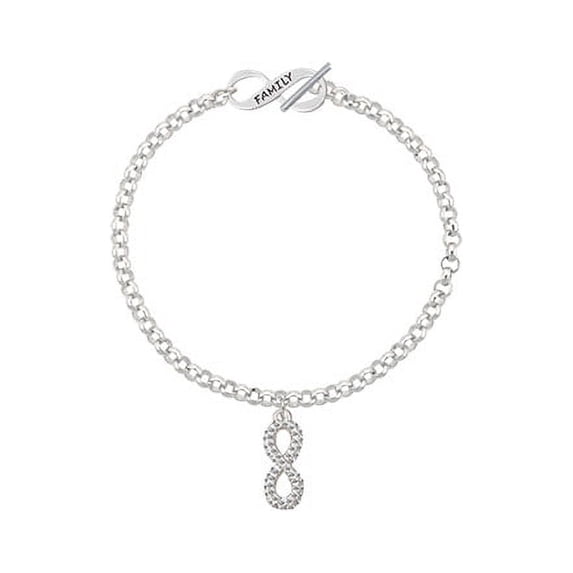 Crystal Infinity Sign Family Infinity Toggle Chain Bracelet