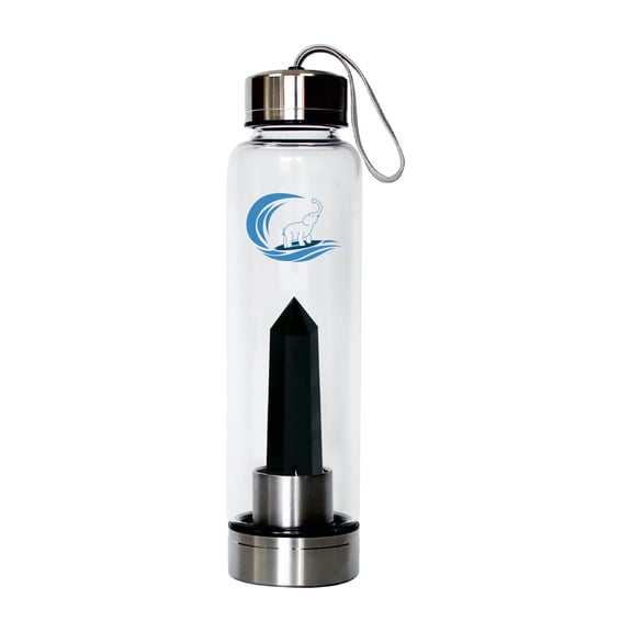 Crystal-Infused Water Bottle  Obsidian